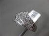 ESTATE WIDE .85CT DIAMOND 14KT WHITE GOLD 3D MULTI ROW PAVE FANCY BOW RING