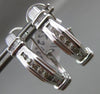 ESTATE .50CT DIAMOND ROUND & BAGUETTE 14KT WHITE GOLD 3D SEMI HEXAGON EARRINGS