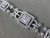 ESTATE LARGE 2.11CT DIAMOND 18KT WHITE GOLD 3D HALO LINK SQUARE TENNIS BRACELET