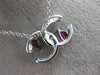 ESTATE 1.26CT DIAMOND & AAA RUBY 14KT WHITE GOLD CIRCLE OF LIFE FLOATING PENDANT