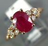 1.15CT DIAMOND & AAA RUBY 14KT ROSE GOLD 3D OVAL & ROUND CLASSIC ENGAGEMENT RING