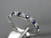 ESTATE .56CT DIAMOND & AAA SAPPHIRE 18KT WHITE GOLD 3D WEDDING ANNIVERSARY RING