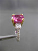 ESTATE 3.73CT DIAMOND & PINK SAPPHIRE 18KT TWO TONE GOLD 3 STONE ENGAGEMENT RING