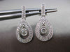 ESTATE .38CTW DIAMOND 14KT WHITE GOLD 3D TEAR DROP SOLITAIRE FLOATING EARRINGS