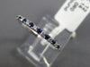 ESTATE .26CT DIAMOND & AAA SAPPHIRE 18K WHITE GOLD 3D STACKABLE ANNIVERSARY RING