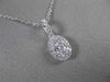 ESTATE .45CT DIAMOND 18KT WHITE GOLD 3D OVAL CLUSTER FLOATING PENDANT & CHAIN