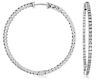 ESTATE EXTRA LARGE 2.25CT DIAMOND 14KT WHITE GOLD 3D DOUBLE SIDED HOOP EARRINGS