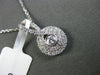 ESTATE .40CT DIAMOND 18K WHITE GOLD SOLITARE MULTI ROW INFINITY FLOATING PENDANT