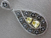 LARGE 3.09CT WHITE & FANCY YELLOW DIAMOND & AAA SAPPHIRE 14K 2 TONE GOLD PENDANT