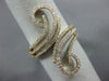 ESTATE LARGE .25CT ROUND DIAMOND 14KT YELLOW GOLD 3D MULTI ROW DOUBLE SWIRL RING