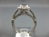 ESTATE 1.40CT DIAMOND & AMETHYST 14K WHITE GOLD 3D FILIGREE HALO ENGAGEMENT RING