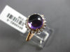 ESTATE 2.37CT DIAMOND & AAA AMETHYST 14K ROSE GOLD 3D ROUND HALO ENGAGEMENT RING