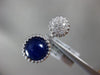 ESTATE .36CT DIAMOND & AAA CABOCHON LAPIS 14KT WHITE GOLD 3D CLUSTER ROUND RING