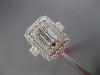 EXTRA LARGE 1.60CT ROUND & BAGUETTE DIAMOND 18KT WHITE GOLD HALO ENGAGEMENT RING