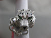 ESTATE MASSIVE 2.58CT DIAMOND & EMERALD 18KT WHITE GOLD 3D FIERCE TIGER FUN RING