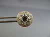 ESTATE .42CT DIAMOND 14K TRI COLOR GOLD HALO FOUR PRONG SEMI MOUNT STUD EARRINGS