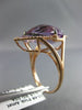 ESTATE LARGE 10.83CT DIAMOND & AAA PINK AMETHYST 14KT WHITE GOLD 3D FLOWER RING
