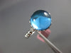 ESTATE 3.04CT DIAMOND & AAA CABOCHON BLUE TOPAZ 14KT WHITE GOLD 3 STONE FUN RING