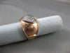 ANTIQUE WIDE .20CT DIAMOND 14KT WHITE & ROSE GOLD HEART ITALIAN ETOILE FUN RING