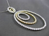 ESTATE LARGE 2.21CT DIAMOND 18KT WHITE & YELLOW GOLD MULTI OVAL FLOATING PENDANT