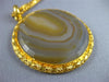 ANTIQUE EXTRA LARGE & LONG AAA BRAZILIAN AGATE 22KT YELLOW GOLD NECKLACE #26528