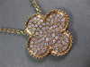 ESTATE LARGE 1.59CT WHITE & PINK DIAMOND 18KT WHITE & ROSE GOLD FLOWER NECKLACE