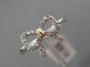 ESTATE .11CT DIAMOND 14K WHITE & YELLOW GOLD OPEN CLASSIC BOW COMPANION FUN RING