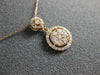 ESTATE .35CT DIAMOND 14K ROSE GOLD 3D ROUND CLUSTER CLASSIC FLOATING PENDANT