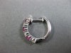ESTATE .96CT DIAMOND & AAA PINK SAPPHIRE 14KT WHITE GOLD CLASSIC HUGGIE EARRINGS