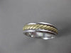 ESTATE 14KT WHITE & YELLOW GOLD HANDCRAFTED ROPE WEDDING BAND RING 5mm #23225