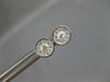 ESTATE .33CT DIAMOND 14KT WHITE GOLD ROUND CLUSTER SOLITAIRE BEZEL STUD EARRINGS