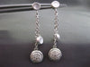 ESTATE .32CT DIAMOND 14KT WHITE GOLD MULTI STRAND CIRCULAR DROP HANGING EARRINGS