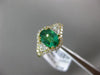 ESTATE 1.42CT DIAMOND & AAA EMERALD 14KT YELLOW GOLD 3D FLOWER ENGAGEMENT RING
