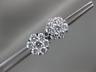 ESTATE LARGE 2.0CT DIAMOND 14KT WHITE GOLD 3D FLOWER SCREW BACK STUD EARRINGS