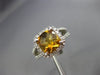 ESTATE LARGE 3.25CT DIAMOND & AAA CUSHION CITRINE 14KT WHITE GOLD 3D HALO RING