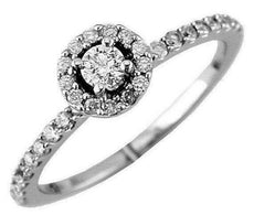 .45CT DIAMOND 14KT WHITE GOLD 3D ROUND CLASSIC HALO ENGAGEMENT RING