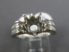 ESTATE LARGE 1.48CT DIAMOND 14K WHITE GOLD 3D FLOWER SEMI MOUNT ENGAGEMENT RING