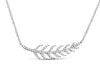 ESTATE .21CT ROUND DIAMOND 14KT WHITE GOLD 3D CLASSIC PAVE LEAF NECKLACE