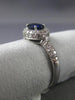 ESTATE 1.03CT ROUND DIAMOND & AAA OVAL SAPPHIRE 18KT WHITE GOLD ENGAGEMENT RING
