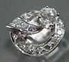 ANTIQUE .80CT DIAMOND 14KT WHITE GOLD OPEN CIRCLE FILIGREE COCKTAIL RING #20954