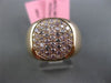 ESTATE WIDE .67CT PINK DIAMOND 18KT ROSE GOLD CLASSIC ROUND CLUSTER UNISEX RING