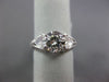 ESTATE LARGE GIA 2.27CT DIAMOND PLATINUM 3D THREE STONE ENGAGEMENT RING #25772