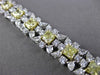 ESTATE LARGE & WIDE 19.0CT MULTI COLOR DIAMOND 18K TWO TONE GOLD TENNIS BRACELET