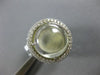 ESTATE LARGE 9.10CT DIAMOND & AAA CABOCHON GREEN AMETHYST 14KT WHITE GOLD RING