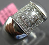 ESTATE WIDE .35CT DIAMOND 18K WHITE GOLD ROUND & PRINCESS BEZEL ANNIVERSARY RING