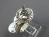 ESTATE 1.1CT DIAMOND 14K WHITE GOLD FILIGREE MILGRAIN SEMI MOUNT ENGAGEMENT RING