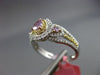 ESTATE GIA .79CT DIAMOND 18KT TRI COLOR GOLD 3D PEAR SHAPE HALO ENGAGEMENT RING