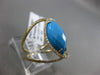 ESTATE WIDE .27CT DIAMOND & AAA TURQUOISE 14KT YELLOW GOLD 3D INFINITY LOVE RING