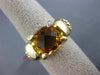 ESTATE LARGE 3.06CT DIAMOND & AAA CITRINE 14K YELLOW GOLD 3D MESH FLEXIBLE RING