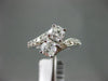 ESTATE LARGE 1.50CT ROUND DIAMOND 14KT WHITE GOLD 2 STONE CRISS CROSS LOVE RING